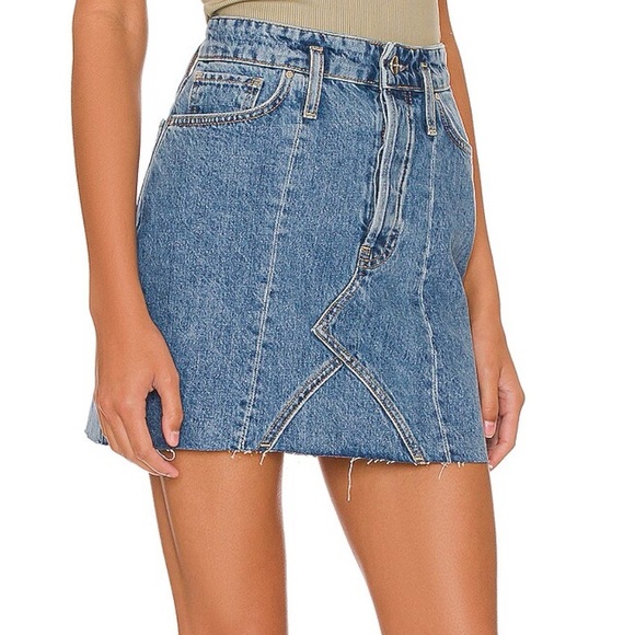 Anine Bing Raw Edge trim mini Denim Skirt - new w/tags! - Picture 12 of 14